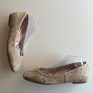 Vionic EUC Orinda Rose Metallic Snake Slip On Square Toe Ballet Flat Shoes sz 10